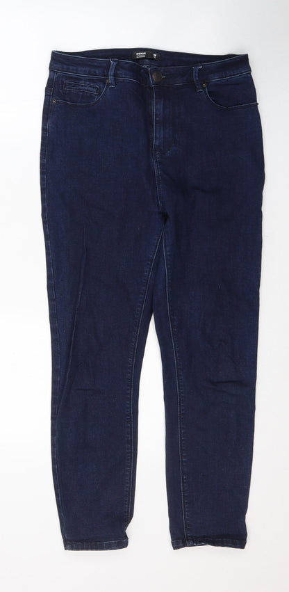 Denim Womens Blue  Cotton Skinny Jeans Size 10 L25 in Regular Button