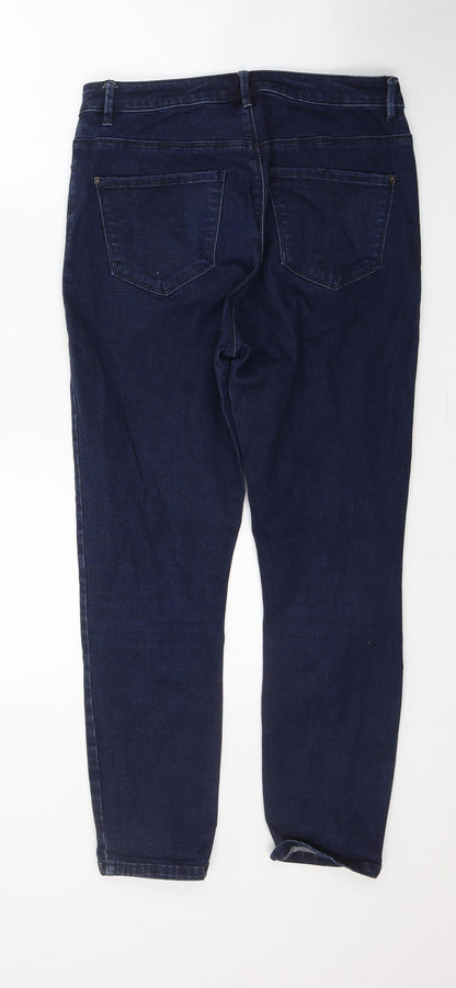 Denim Womens Blue  Cotton Skinny Jeans Size 10 L25 in Regular Button