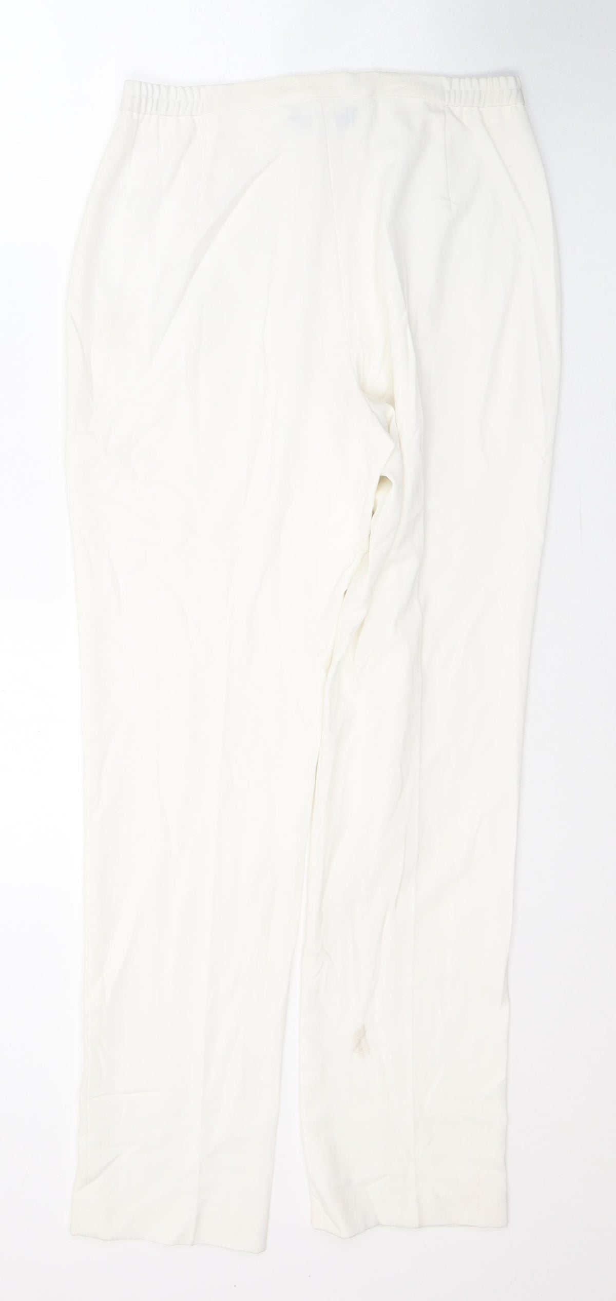 Hudson & Onslow Womens White  Polyester Trousers  Size 12 L30 in Regular Button