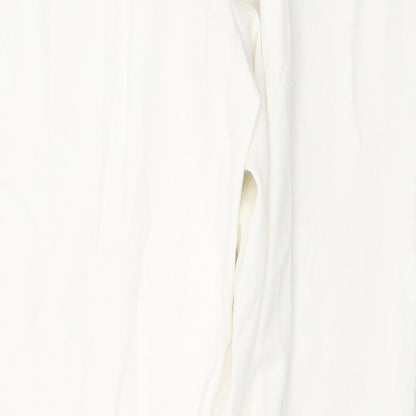 Hudson & Onslow Womens White  Polyester Trousers  Size 12 L30 in Regular Button