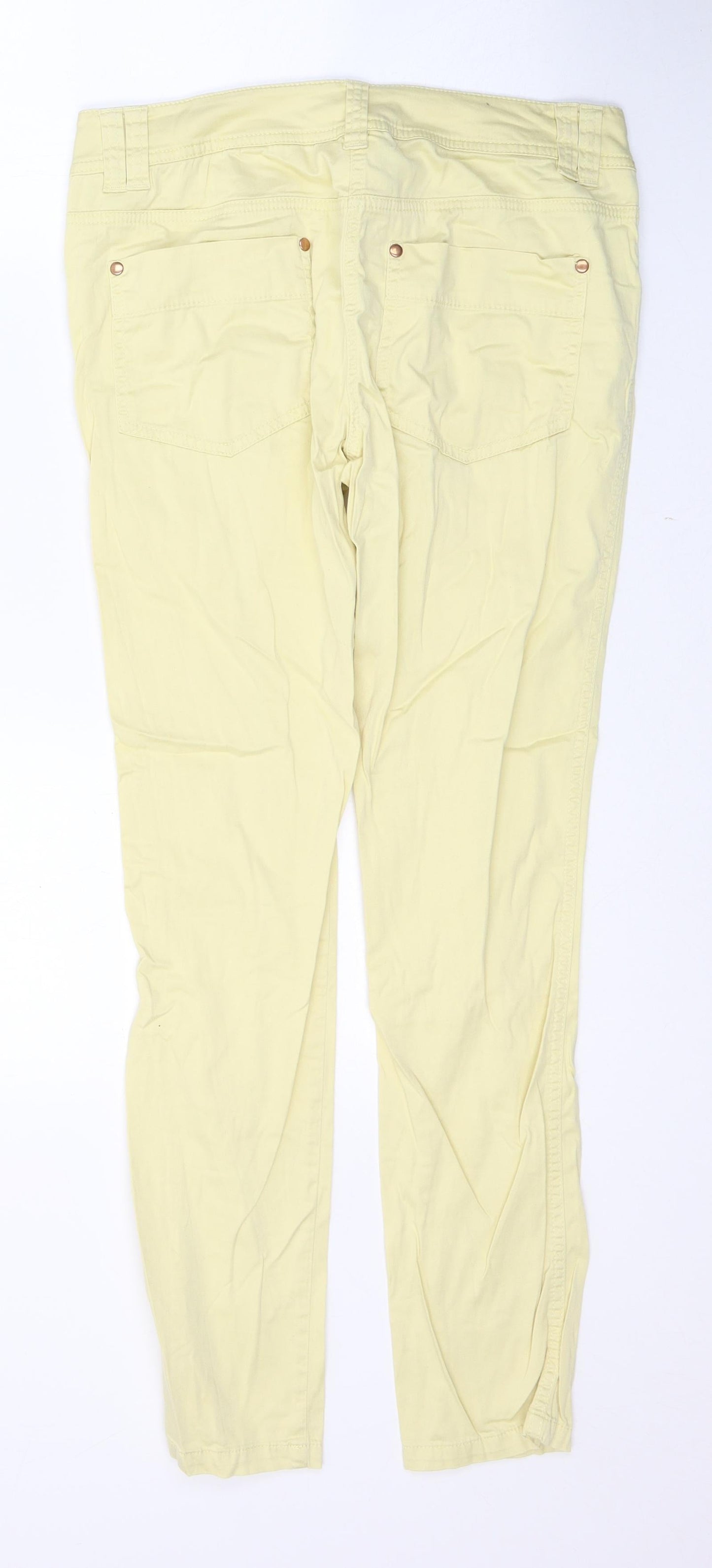 NEXT Womens Yellow  Cotton Straight Jeans Size 10 L28 in Regular Button
