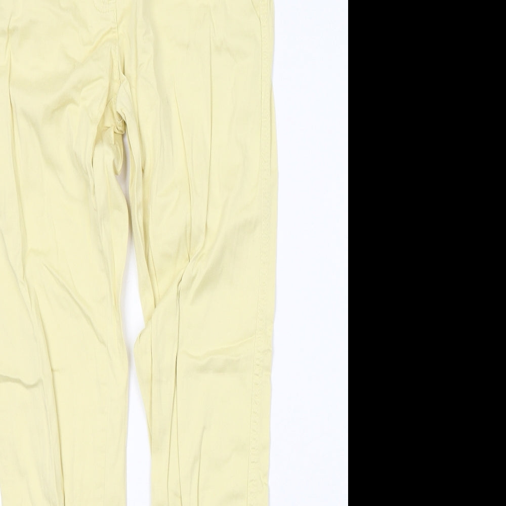 NEXT Womens Yellow  Cotton Straight Jeans Size 10 L28 in Regular Button