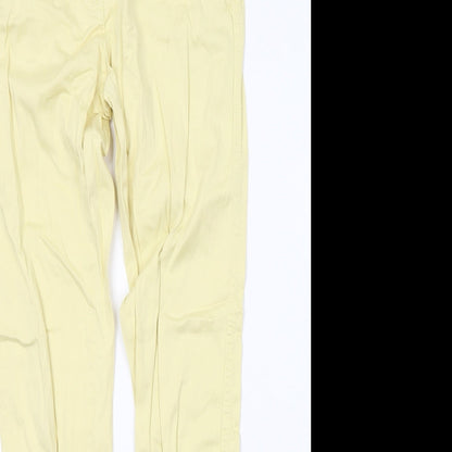 NEXT Womens Yellow  Cotton Straight Jeans Size 10 L28 in Regular Button