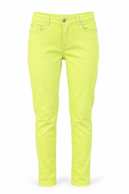 Johnnie B Womens Yellow  Cotton Skinny Jeans Size 28 in L27 in Regular Button - Neon Yellow