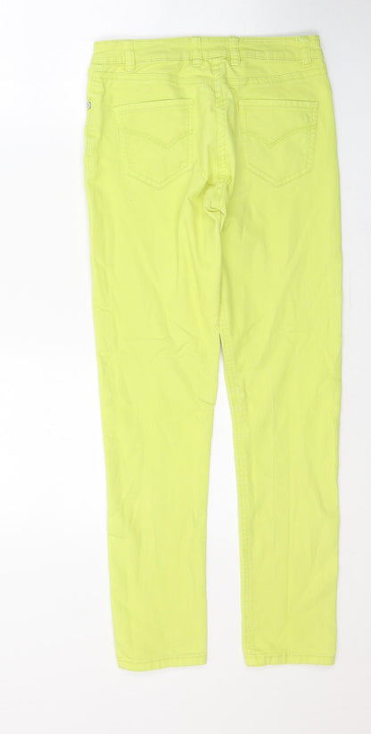 Johnnie B Womens Yellow  Cotton Skinny Jeans Size 28 in L27 in Regular Button - Neon Yellow
