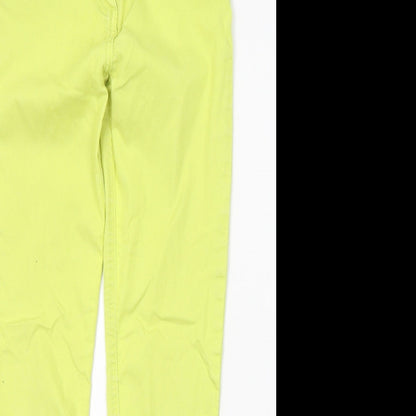 Johnnie B Womens Yellow  Cotton Skinny Jeans Size 28 in L27 in Regular Button - Neon Yellow
