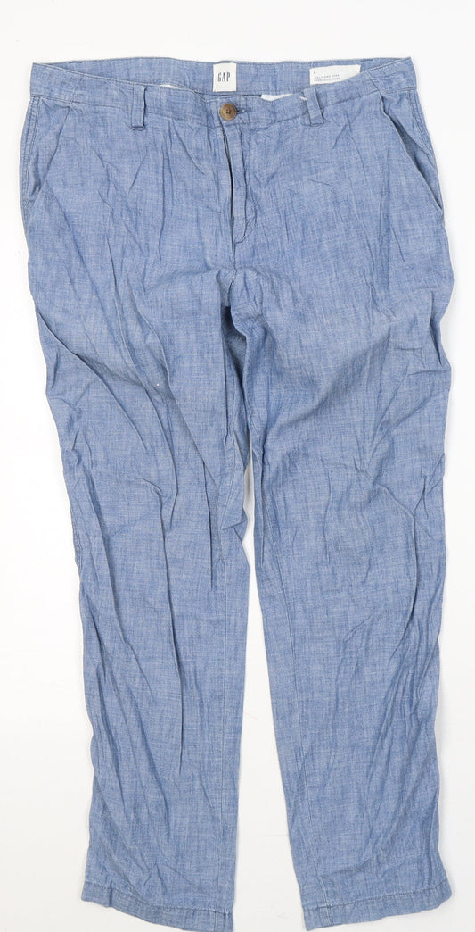Gap Womens Blue  Cotton Straight Jeans Size 8 L27 in Regular Button