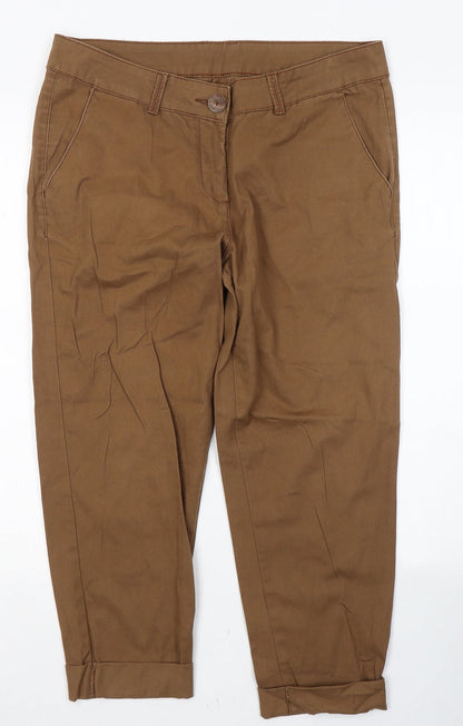 Womens UK Size 32 Preworn Regular Fit Cropped Brown Jeans