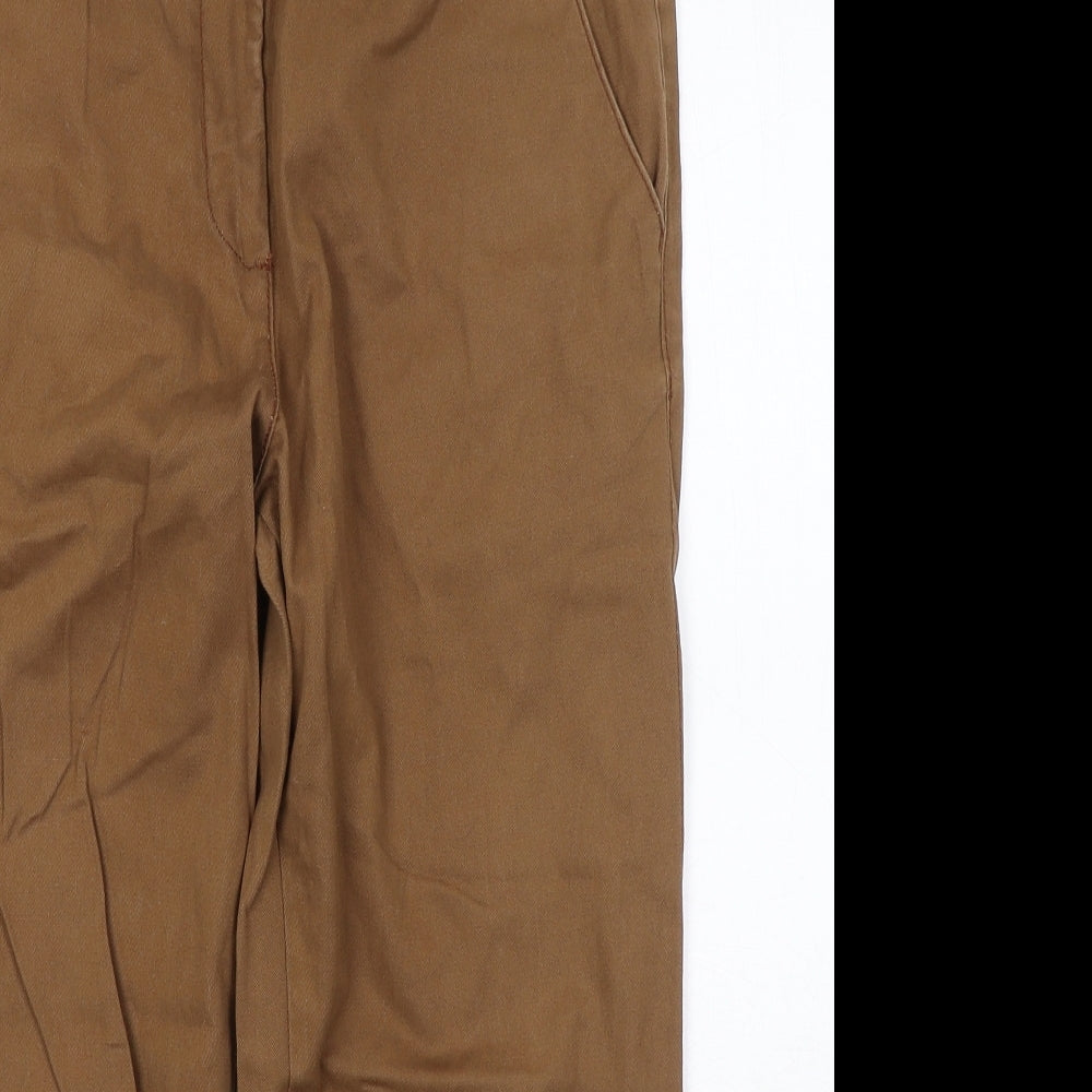Womens UK Size 32 Preworn Regular Fit Cropped Brown Jeans