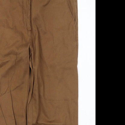 Womens UK Size 32 Preworn Regular Fit Cropped Brown Jeans