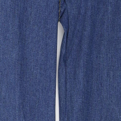 SheIn Womens Blue  Cotton Straight Jeans Size L L32 in Regular Button