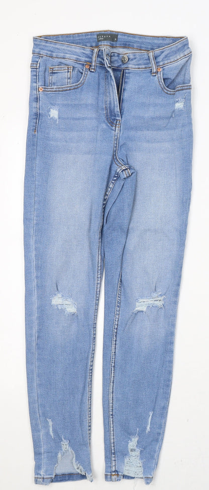 Womens UK Size 8 Papaya Regular Fit Skinny Blue Jeans