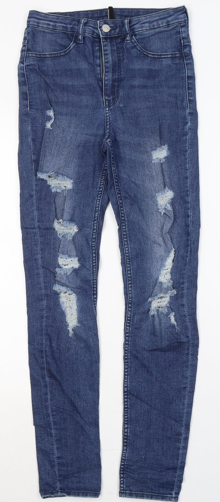 Divided by H&M Womens Blue  Cotton Skinny Jeans Size 8 L29 in Regular Button