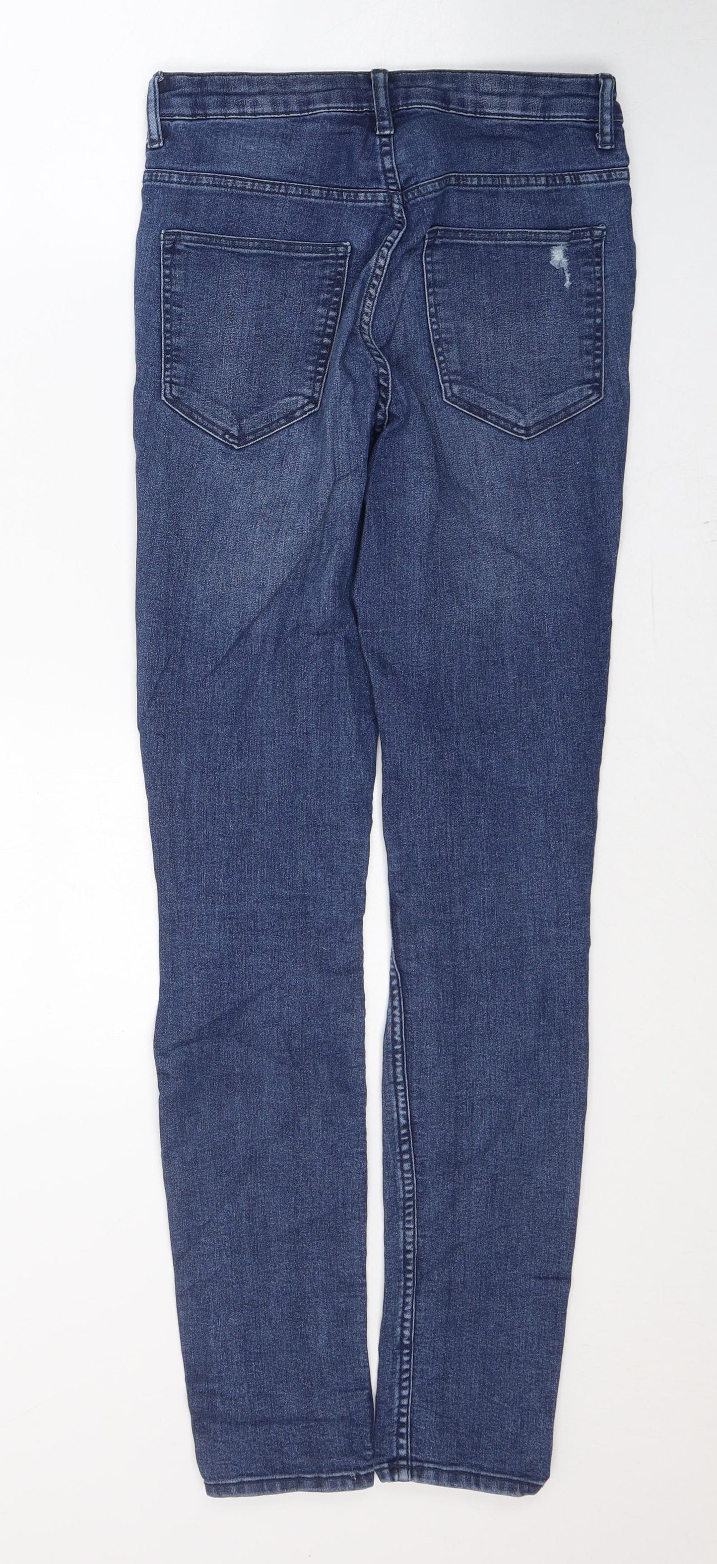 Divided by H&M Womens Blue  Cotton Skinny Jeans Size 8 L29 in Regular Button