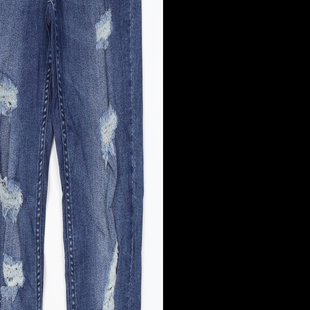 Divided by H&M Womens Blue  Cotton Skinny Jeans Size 8 L29 in Regular Button