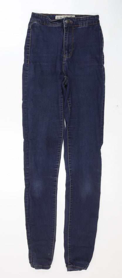 Denim & Co. Womens Blue  Cotton Skinny Jeans Size 6 L30 in Regular Button