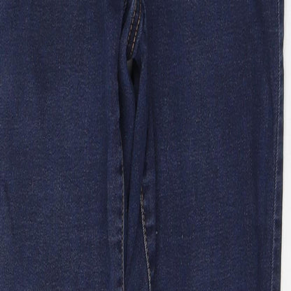 Denim & Co. Womens Blue  Cotton Skinny Jeans Size 6 L30 in Regular Button