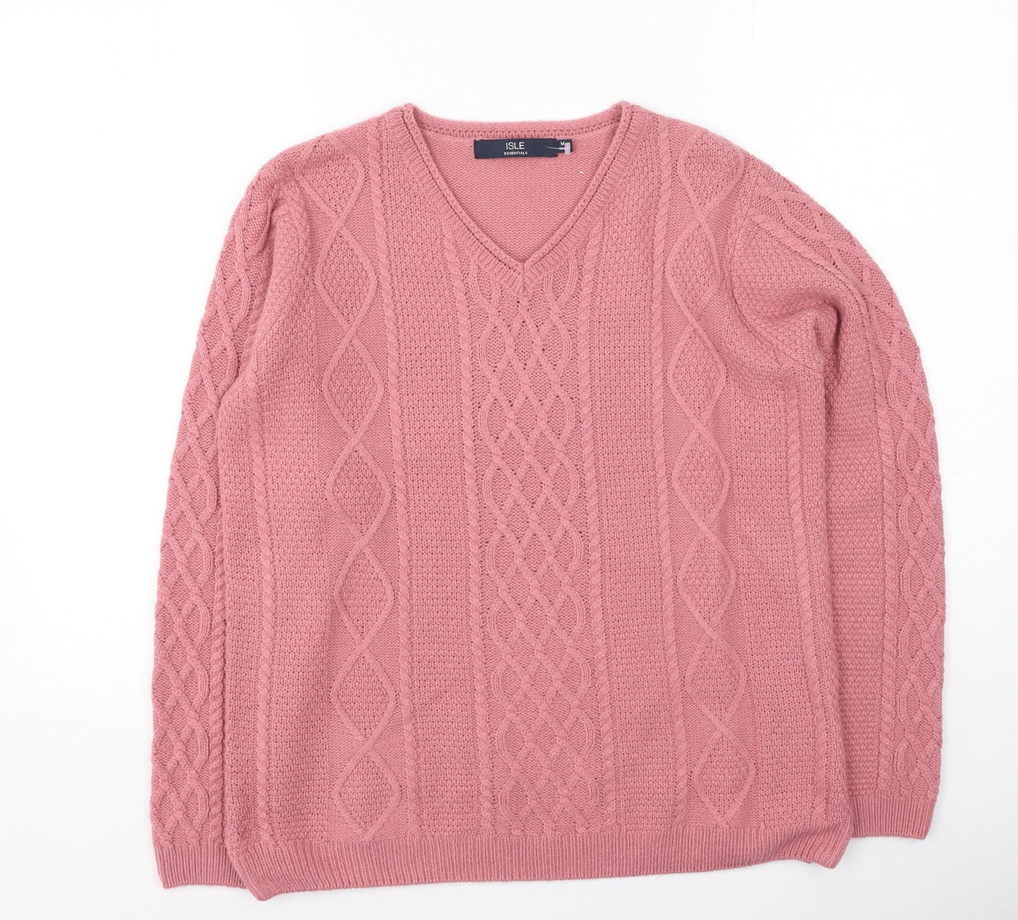 Womens UK Size M isle Pink Pullover Jumper