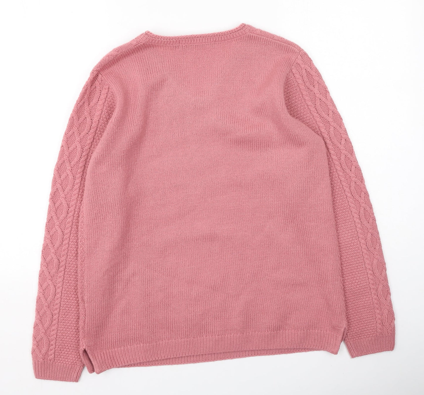 Womens UK Size M isle Pink Pullover Jumper