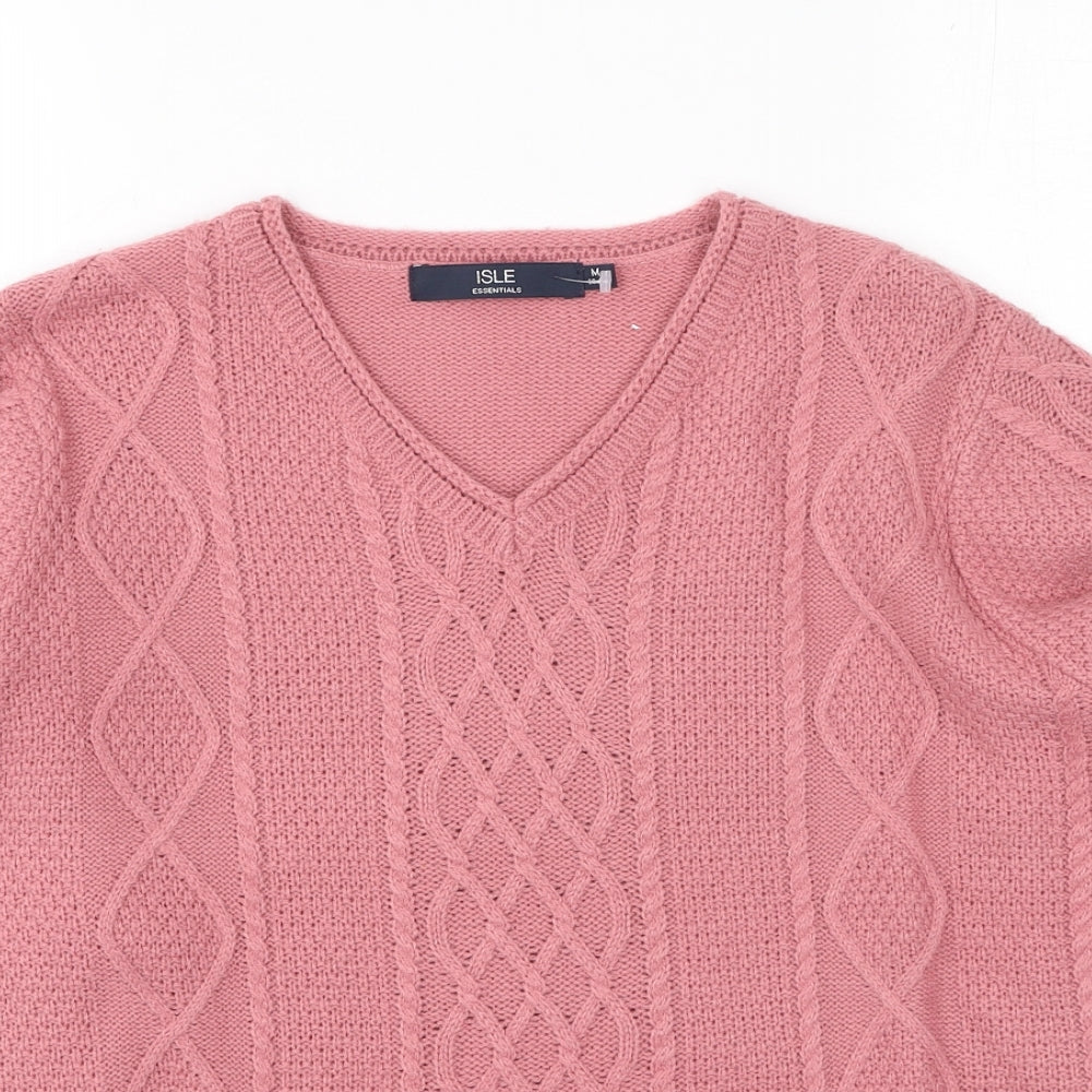Womens UK Size M isle Pink Pullover Jumper