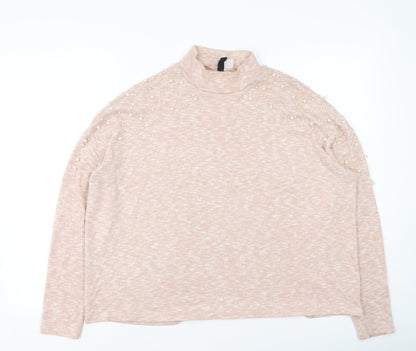 Womens UK Size M H&M Pink Pullover Jumper