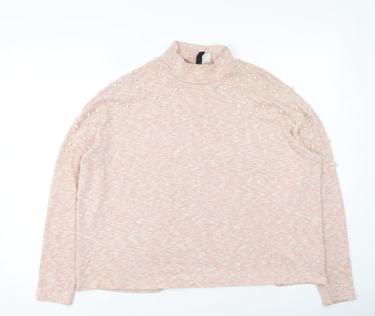 Womens UK Size M H&M Pink Pullover Jumper