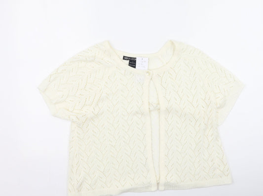 Womens UK Size L Nina Leonard Ivory Cardigan Jumper
