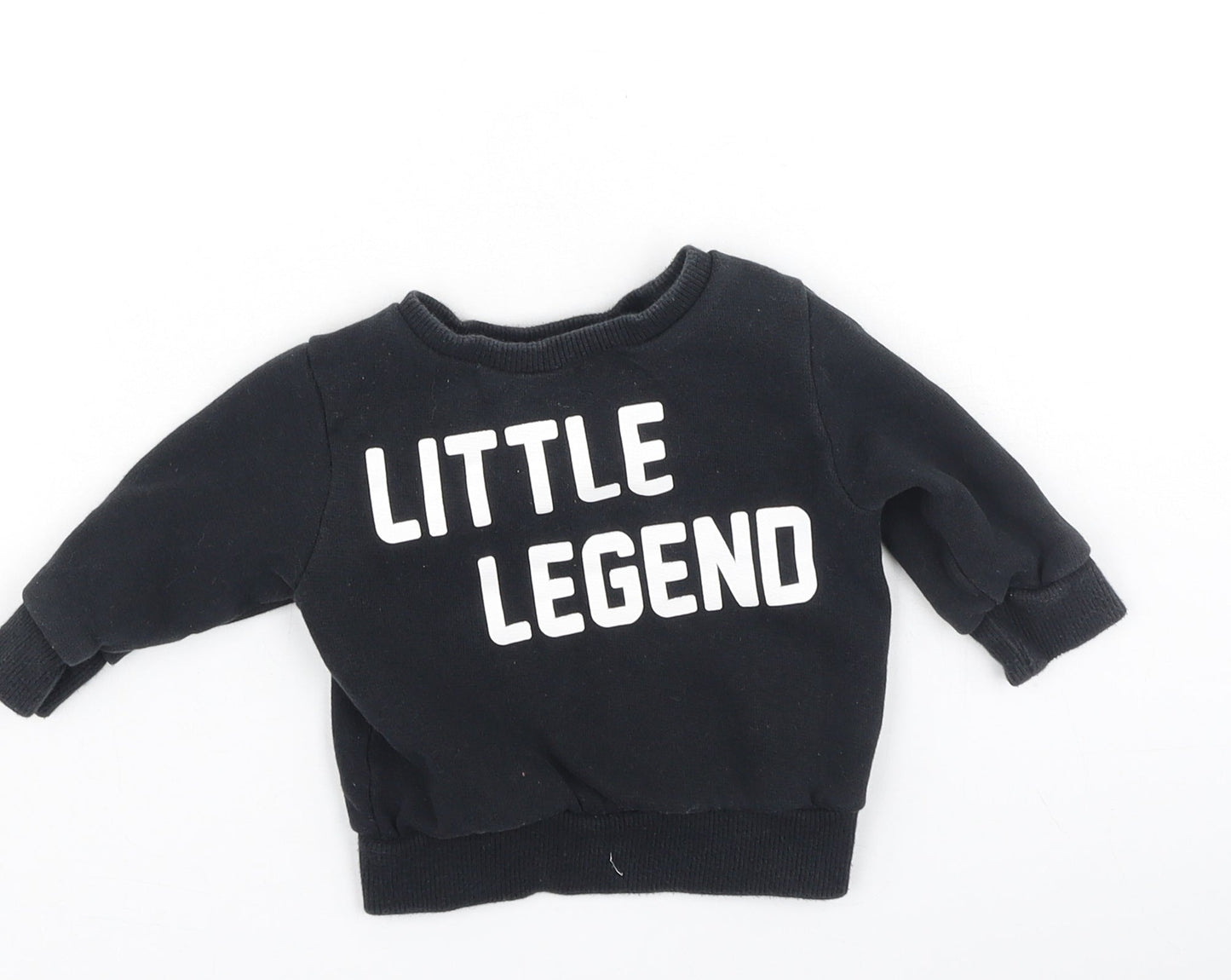 NEXT Baby Black  Cotton Pullover Jumper Size 3-6 Months   - Little Legend