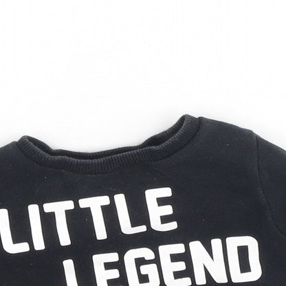 NEXT Baby Black  Cotton Pullover Jumper Size 3-6 Months   - Little Legend