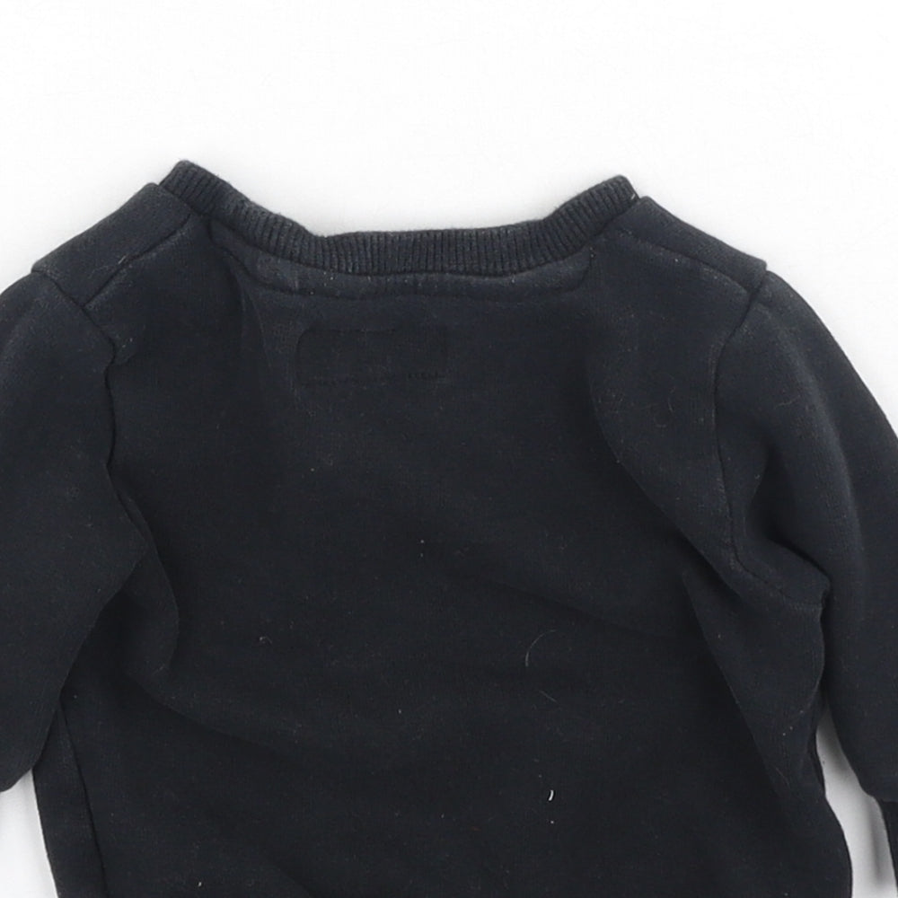 NEXT Baby Black  Cotton Pullover Jumper Size 3-6 Months   - Little Legend