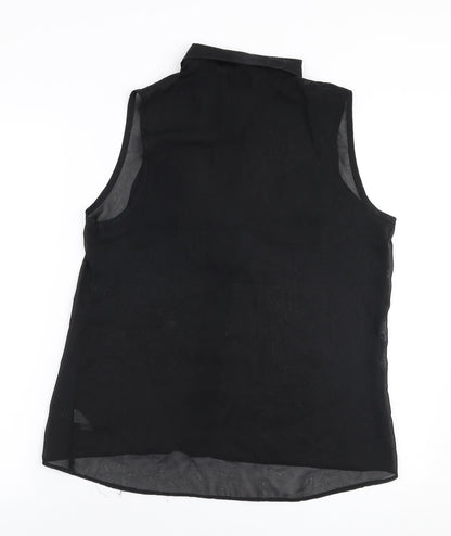 RT Womens Black  Polyester Basic Blouse Size XL Collared