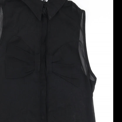 RT Womens Black  Polyester Basic Blouse Size XL Collared