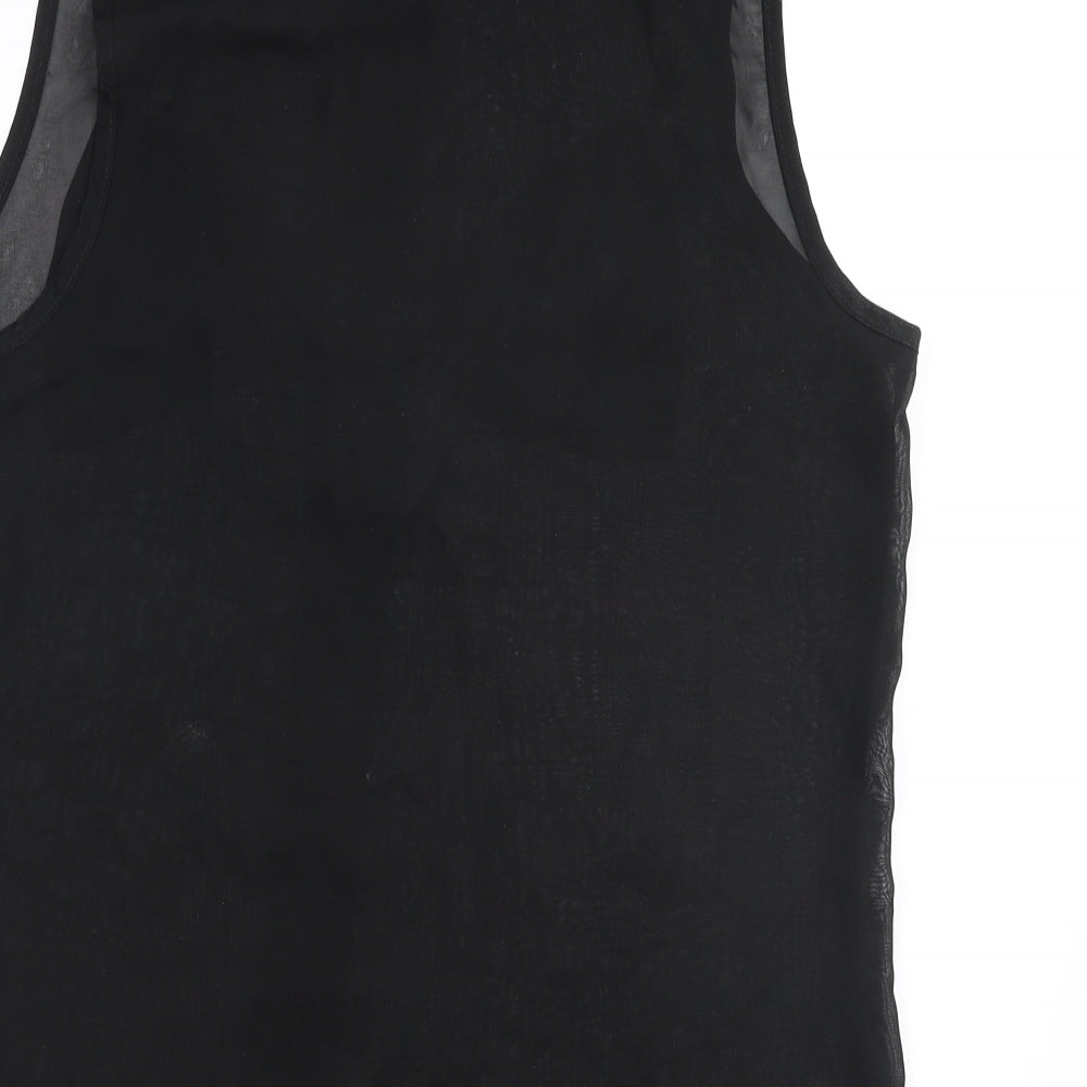 RT Womens Black  Polyester Basic Blouse Size XL Collared