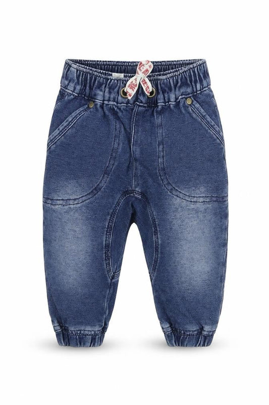 Woolies Boys Blue  Polyester Cargo Jeans Size 9-12 Months  Drawstring