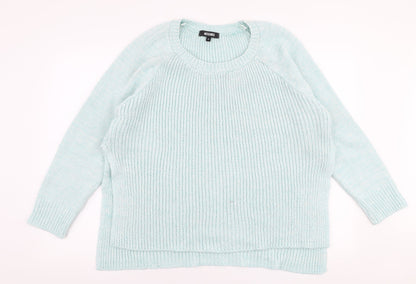 Missguided Womens Blue Round Neck  Acrylic Pullover Jumper Size 12