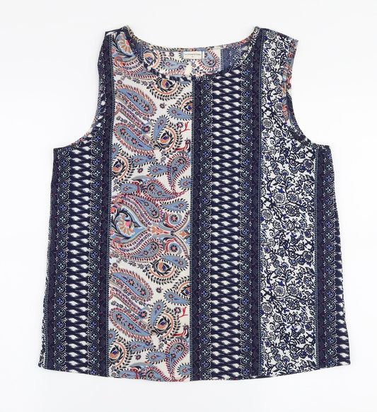 Jaqueline De Yong Womens Multicoloured Paisley Polyester Basic Blouse Size 8 Round Neck