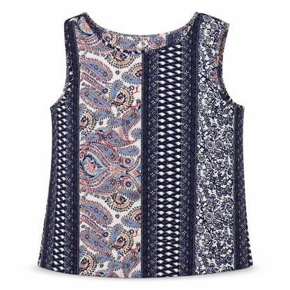 Jaqueline De Yong Womens Multicoloured Paisley Polyester Basic Blouse Size 8 Round Neck