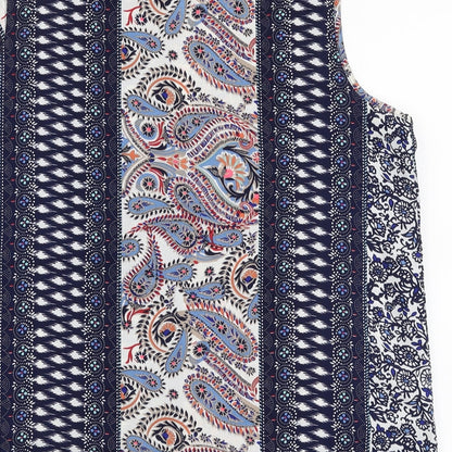 Jaqueline De Yong Womens Multicoloured Paisley Polyester Basic Blouse Size 8 Round Neck