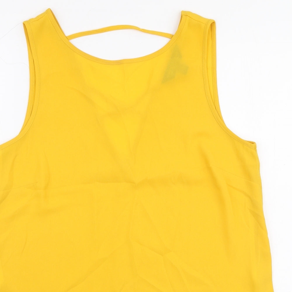 Womens UK Size 10 Dorothy Perkins Yellow Camisole Blouse
