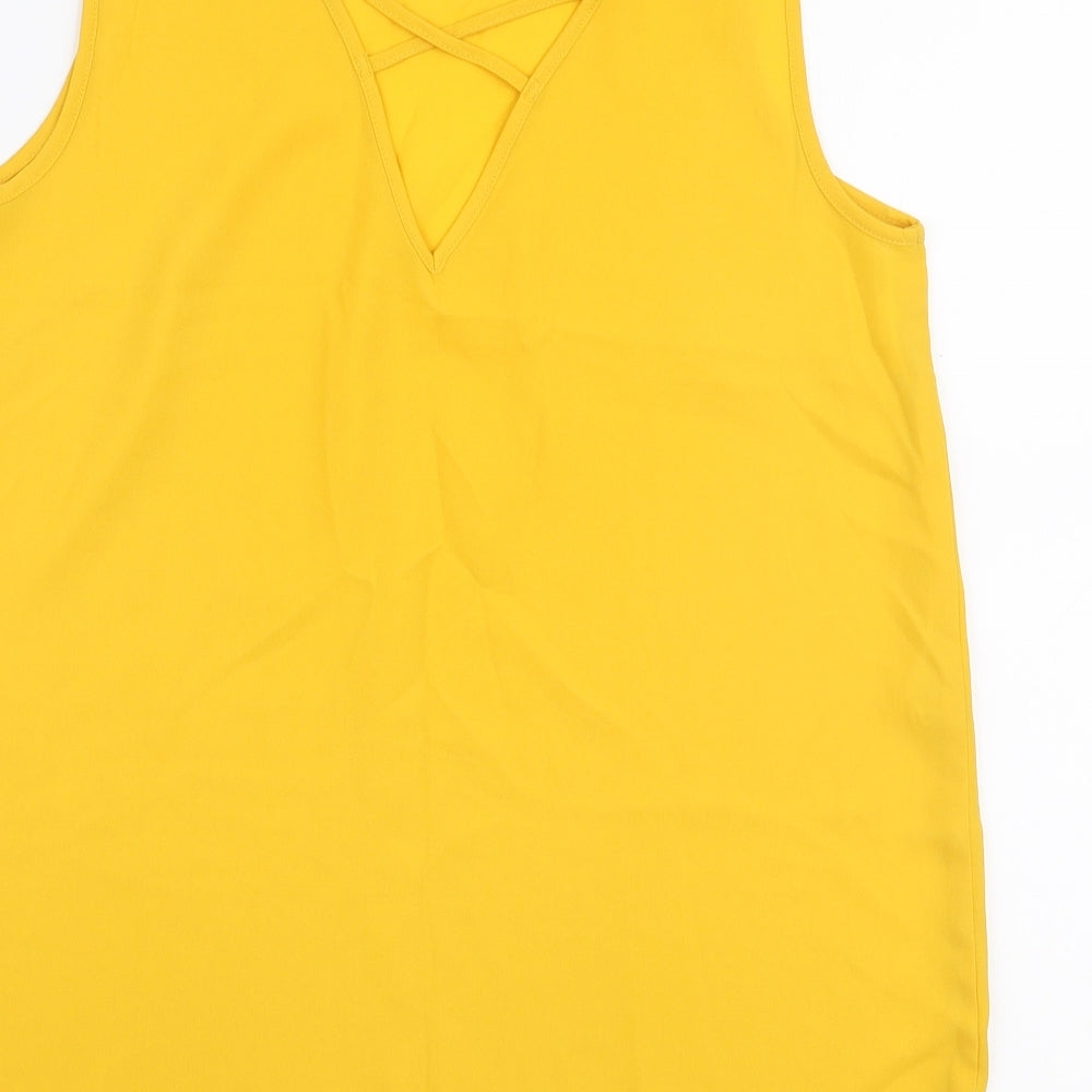 Womens UK Size 10 Dorothy Perkins Yellow Camisole Blouse