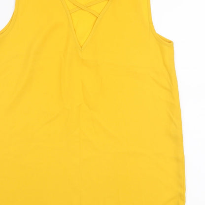 Womens UK Size 10 Dorothy Perkins Yellow Camisole Blouse