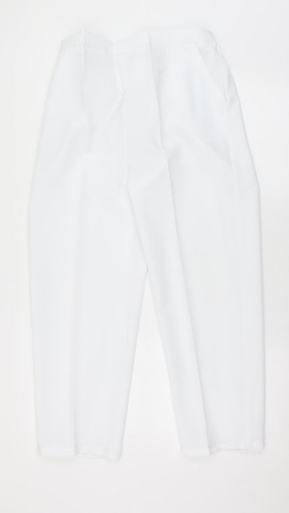 Womens UK Size 16 Preworn Regular Fit  White Trousers