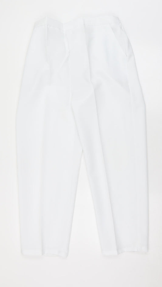 Womens UK Size 16 Preworn Regular Fit  White Trousers