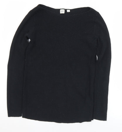 Gap Womens Black Boat Neck  Cotton Pullover Jumper Size XS
