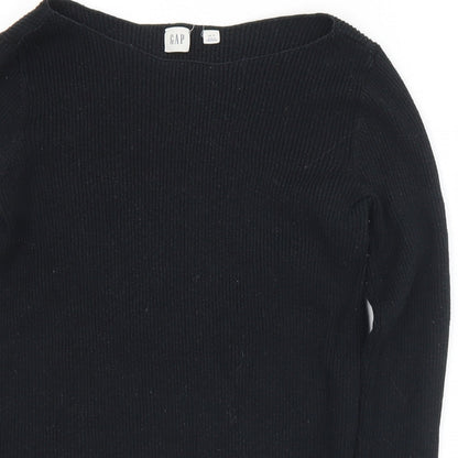 Gap Womens Black Boat Neck  Cotton Pullover Jumper Size XS