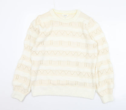 Womens UK Size M Matalan White Pullover Jumper