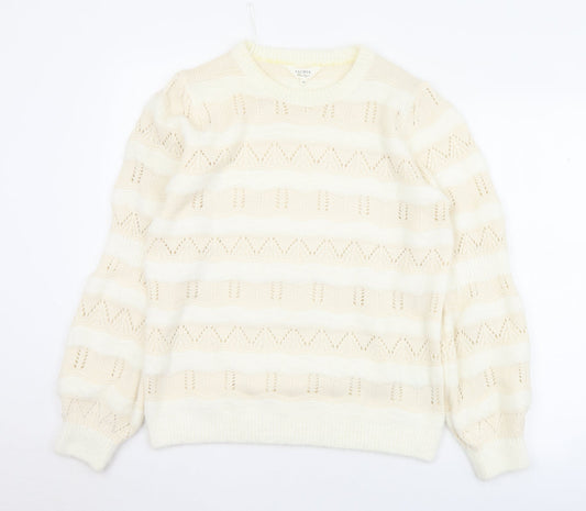 Womens UK Size M Matalan White Pullover Jumper