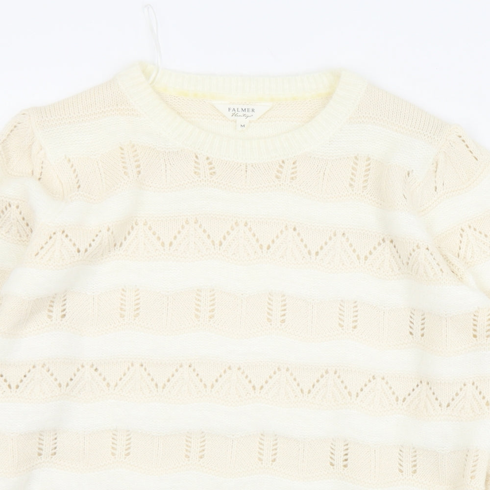 Womens UK Size M Matalan White Pullover Jumper