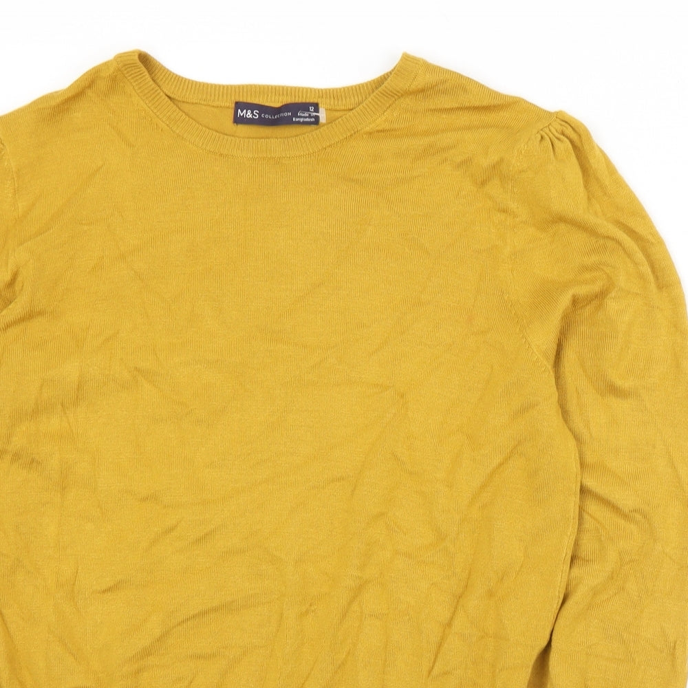 Womens UK Size 12 Marks and Spencer Gold Pullover Jumper