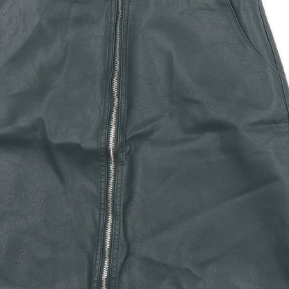 A&G Womens Green  Viscose A-Line Skirt Size XS   Zip